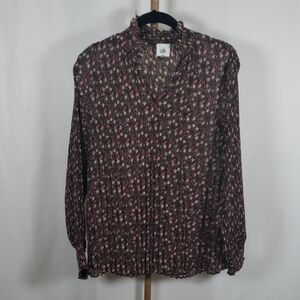 Cabi Knife Pleat‎ Floral Blouse SZ XXS